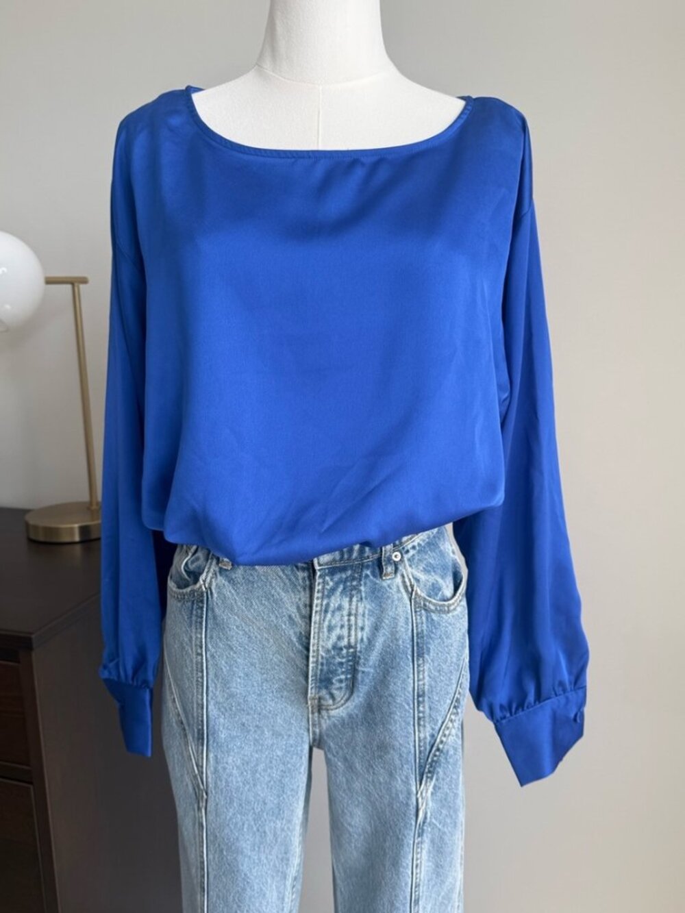 LOFT Satin Bubble Hem Blouse